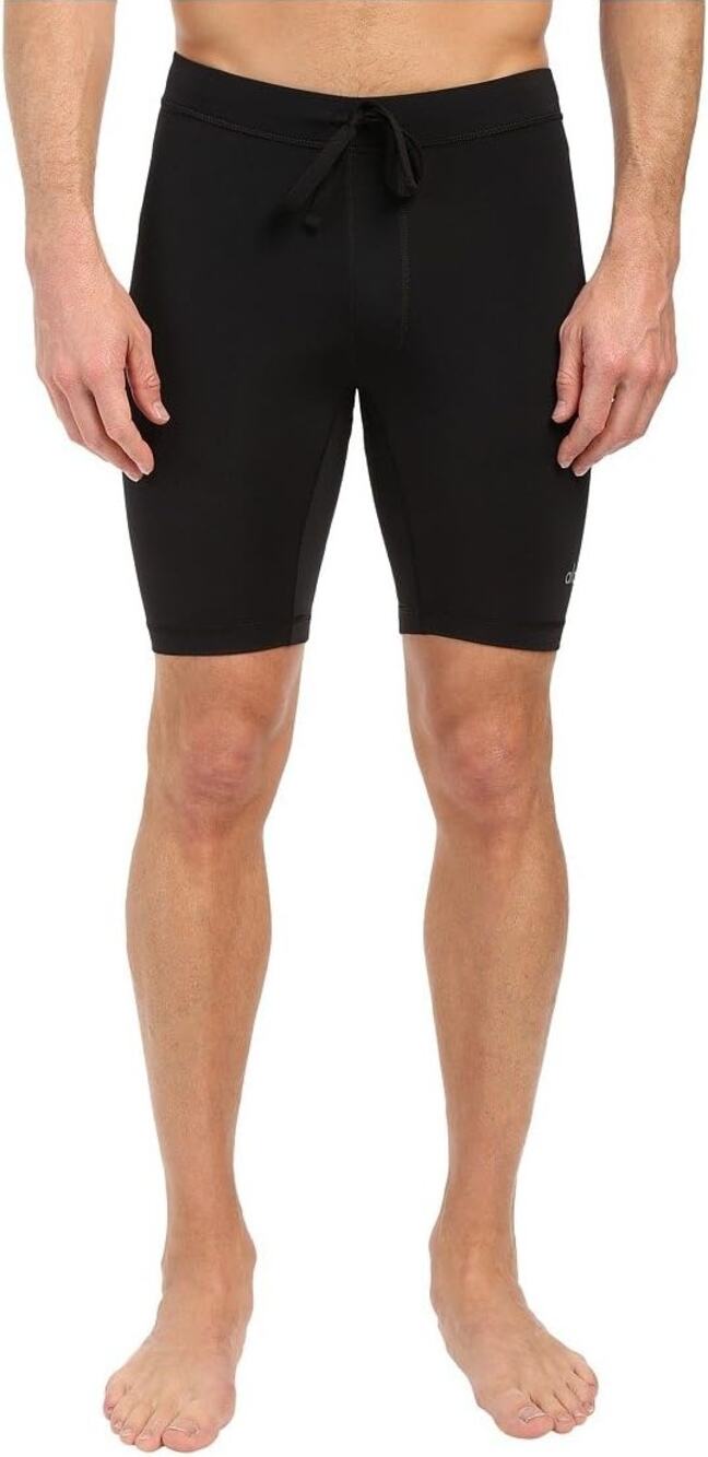 Alo Yoga Men's Warrior Compression Drawstring Tight Yoga Shorts Black Large